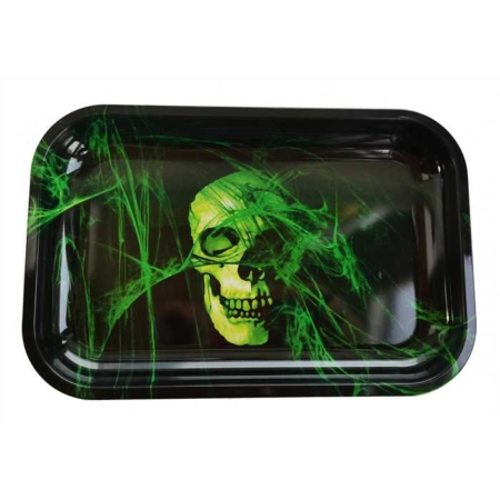 grossiste plateau a rouler green skull