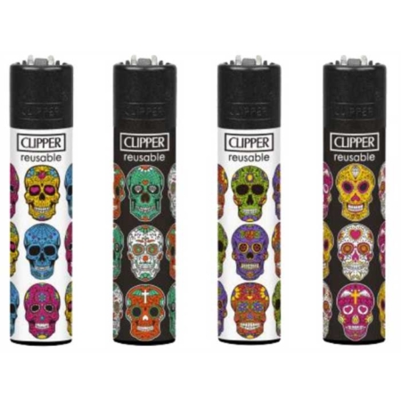 Grossiste briquets Clipper Triple Skull
